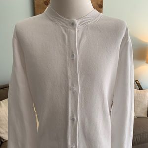 White cardigan sweater